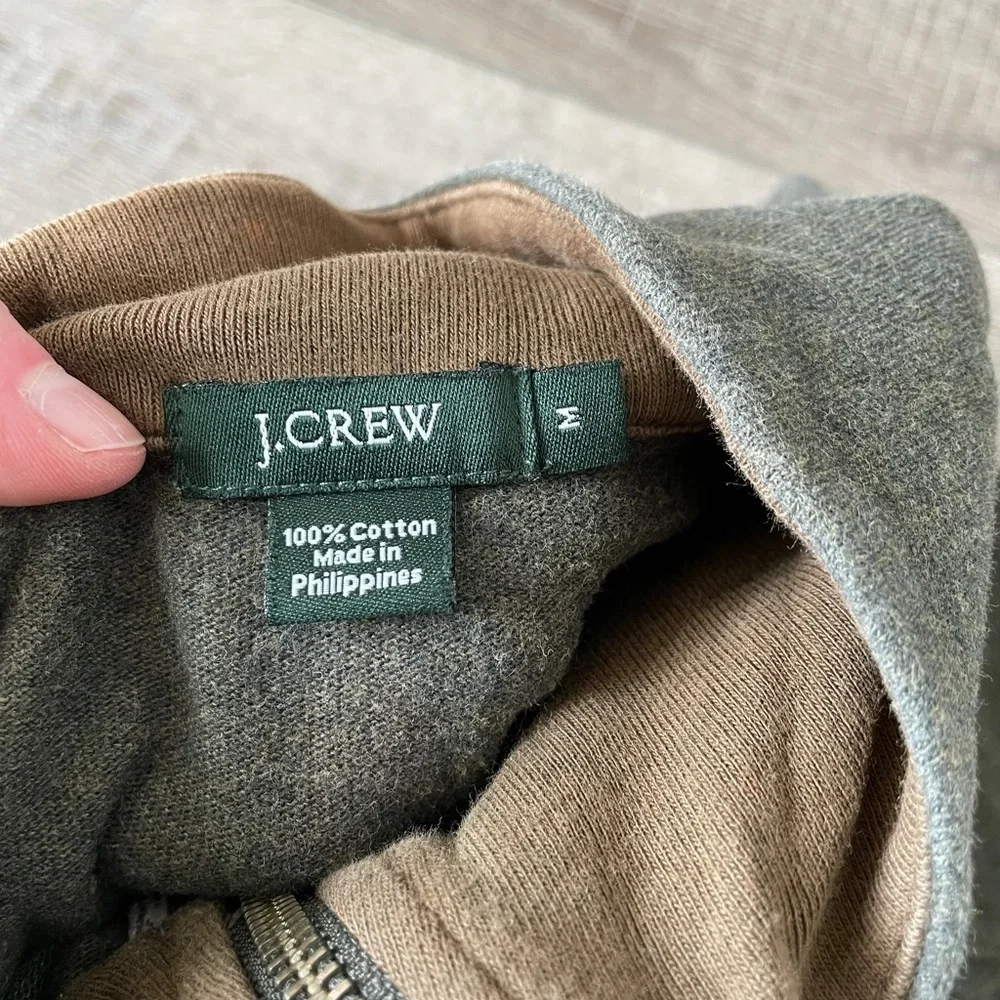 J. Crew Half-Zip Pullover in Heathered Olive